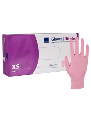 Nitril handsker, Str. XS, Pink, 100 stk, Abena Classic Sensitive