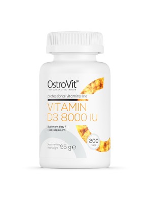 Vitamin D3 8000 IU, 200 tabletter, OstroVit