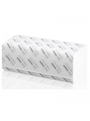 Håndklædeark, 2 lags, V-fold, 23x24 cm, 100% genbrugspapir, hvidt, 200 ark