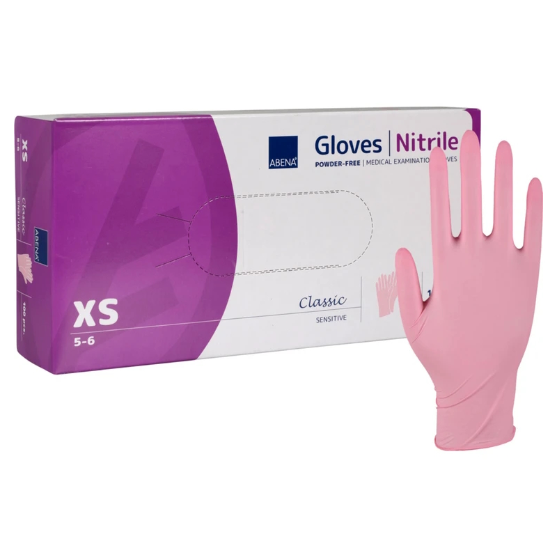 Pink Nitril Handsker størrelse XS, Abena Classic