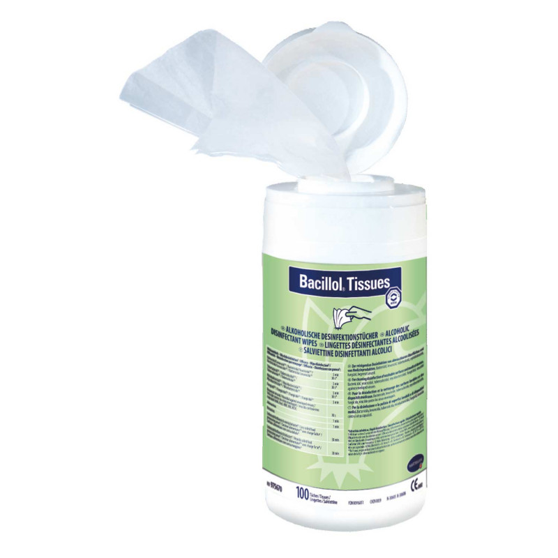 Bacillol Tissues / wipes i bøtte, med alkohol til desinfektion af overflader, 100 stk