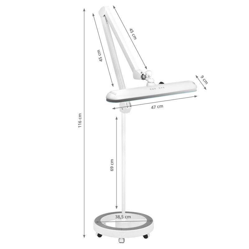 LED Arbejdslampe til klinik, Model Supreme 801-tl, inkl. stativ med hjul