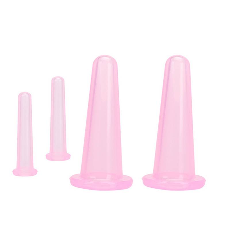 Ansigts cupping sæt, 2 store + 2 små, pink
