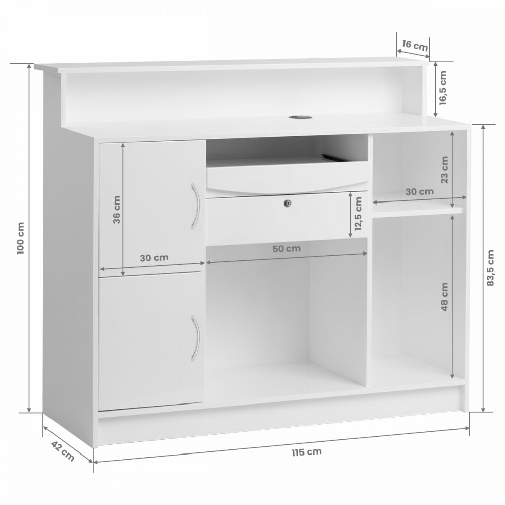 Receptionsdisk, Bonito H37W, Hvid