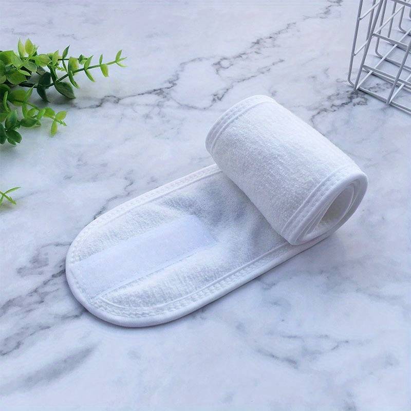 Frotté hårbånd med velcro, Hvid