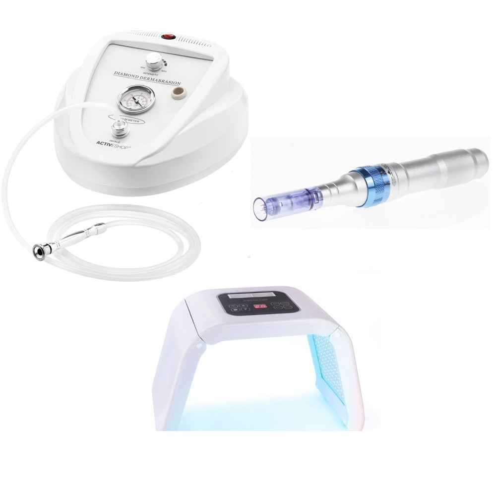Microneedling + Diamantslibning + Lysterapi Startpakke inkl. kursus