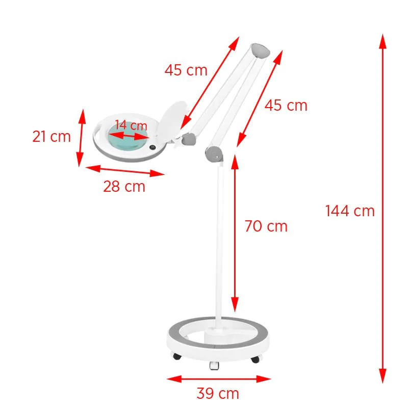 LED Luplampe med stativ, Hvid, 5 diopter, Supreme 601-4