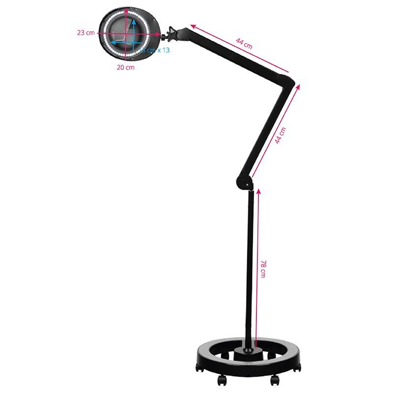 LED Luplampe med stativ, sort, 5 diopter, Supreme 602-5