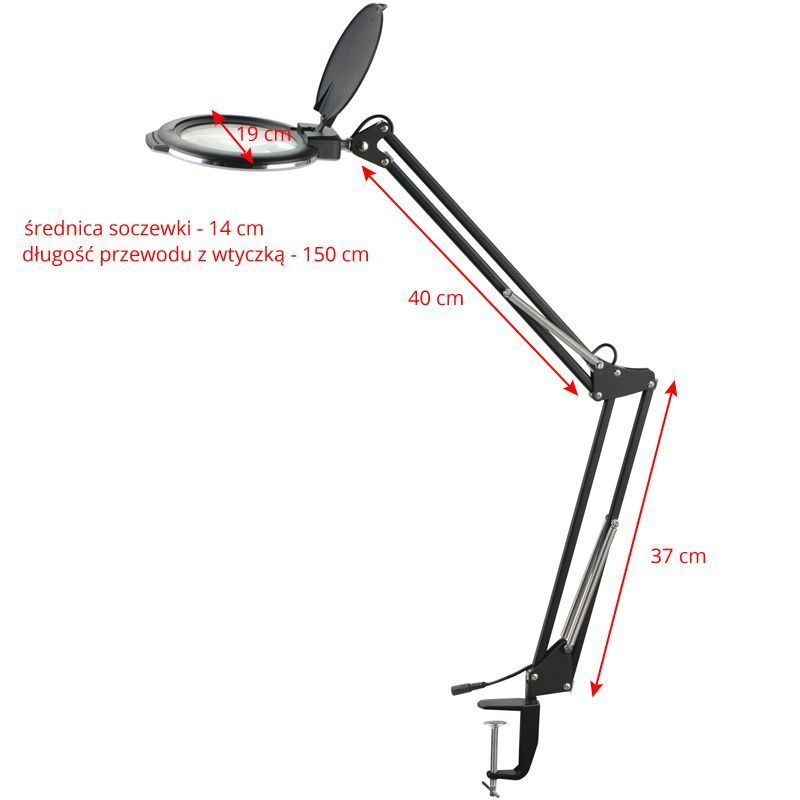 LED Luplampe til bord, Luxlight 8013/6, Sort