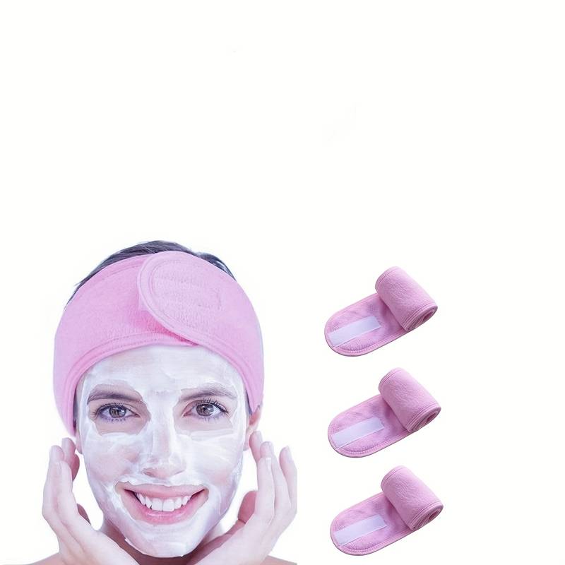 Frotté hårbånd med velcro, Pink