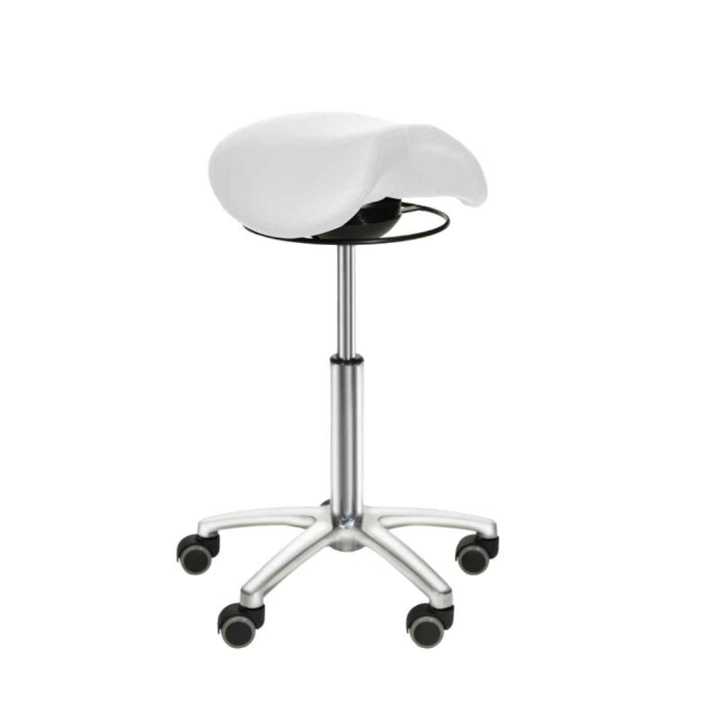 Sadelstol med swing mekanisme, Hvid, Teqler