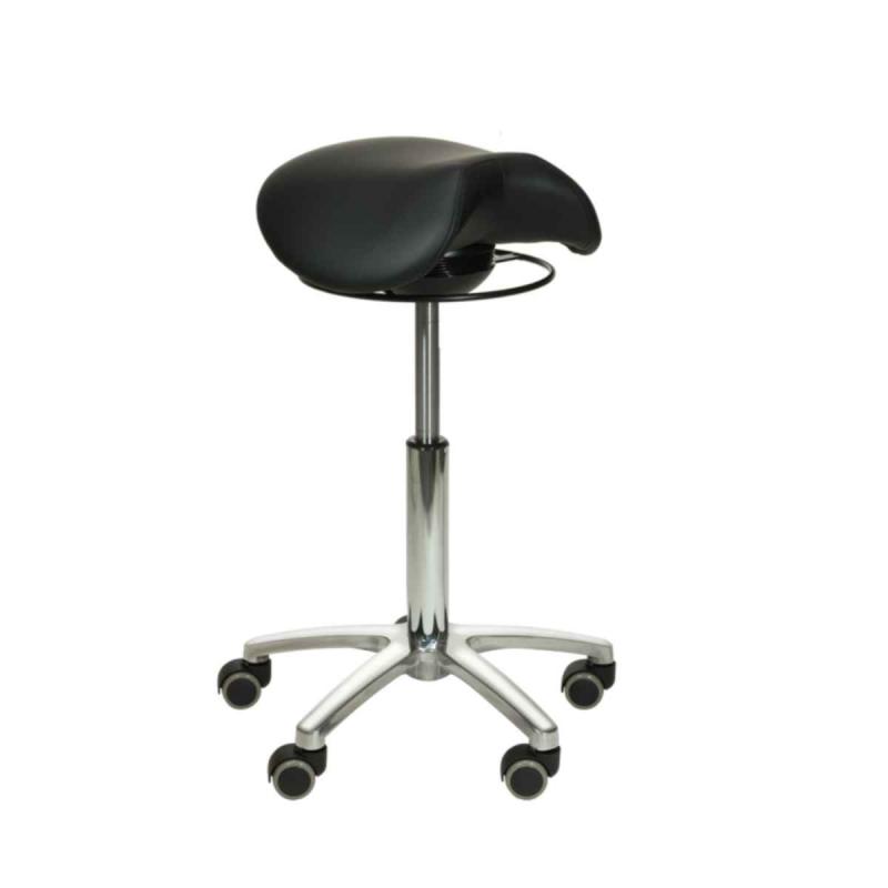 Sadelstol med swing mekanisme, Sort, Teqler
