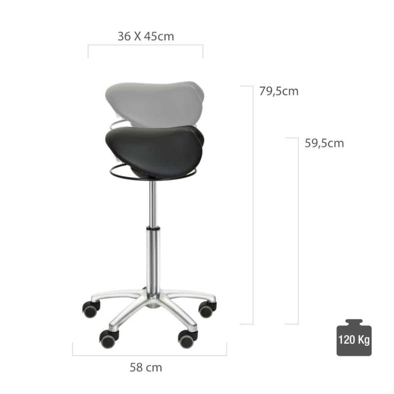 Sadelstol med swing mekanisme, Blå, Teqler