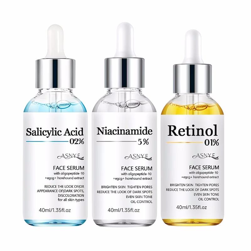 Serum sampak: Salicylsyre + Niacinamide + Retinol, 3 x 40 ml
