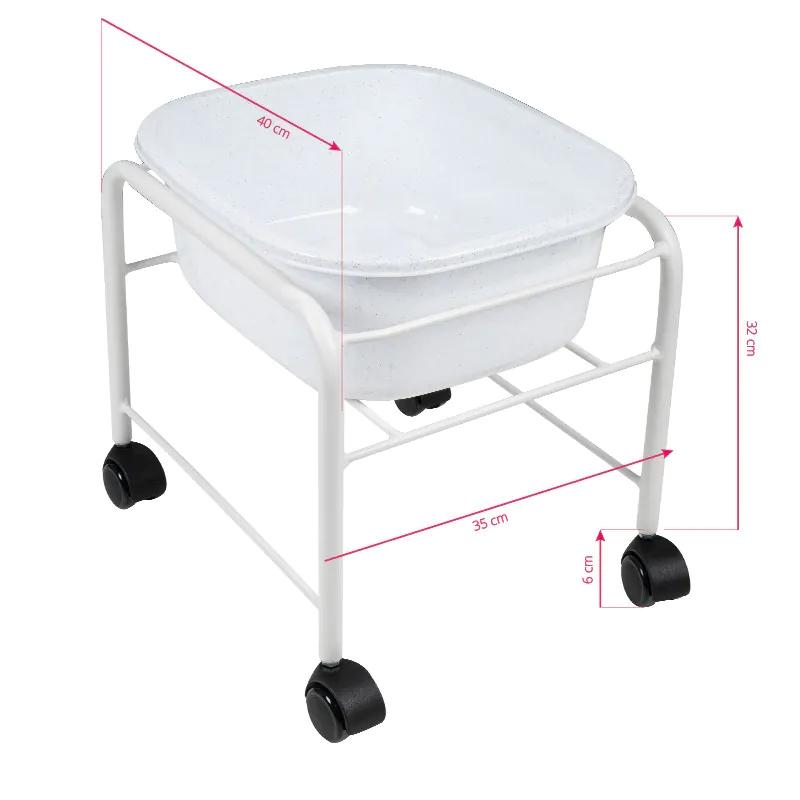 Fodbad trolley inkl. balje, hvid