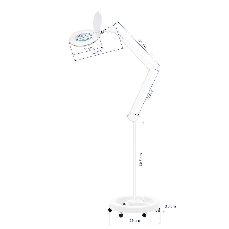 Luplampe med stativ, Hvid, 5 diopter, Supreme 6031