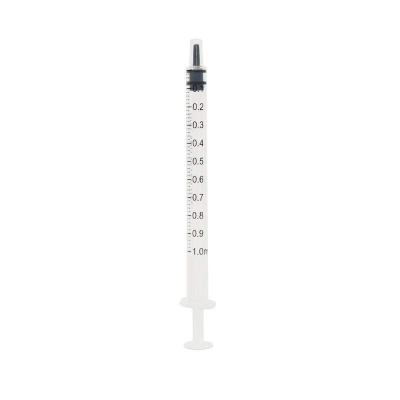 Medicinsk sprøjte med luer connector, 1 ml, 100 stk, Teqler