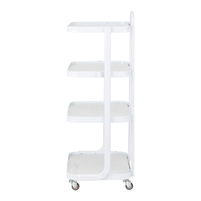 Bonito Rullebord model I7813, Aluminium med 4 glashylder, Hvid