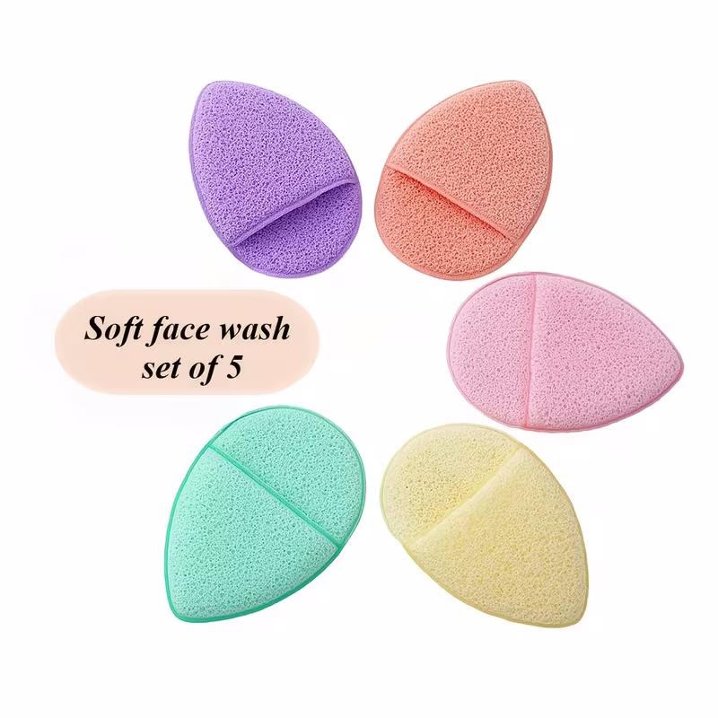 Ansigtssvamp med fingerlomme, 5 styk fluffy svampe