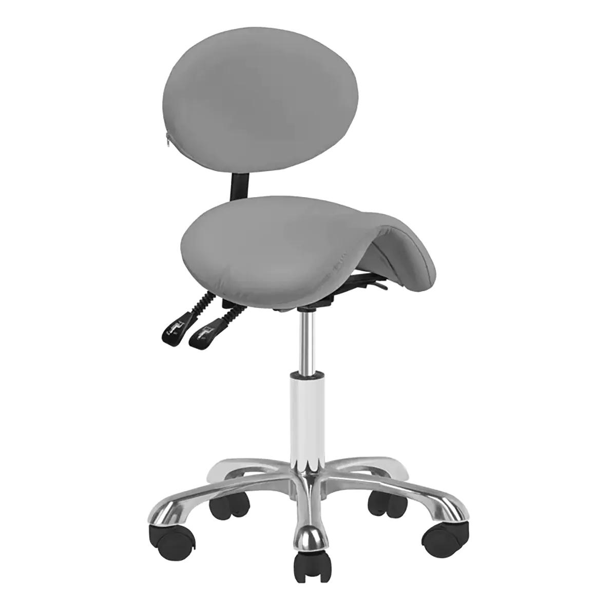 Ergonomisk sadelstol med ryglæn, grå, Bonito 2136