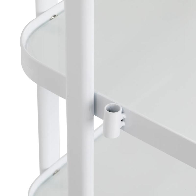Bonito Rullebord model I7813, Aluminium med 4 glashylder, Hvid