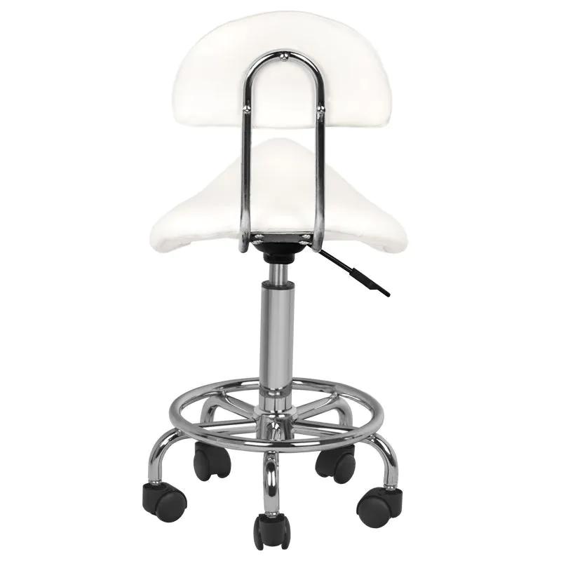 Ergonomisk sadelstol med ryglæn, Model 7112, hvid