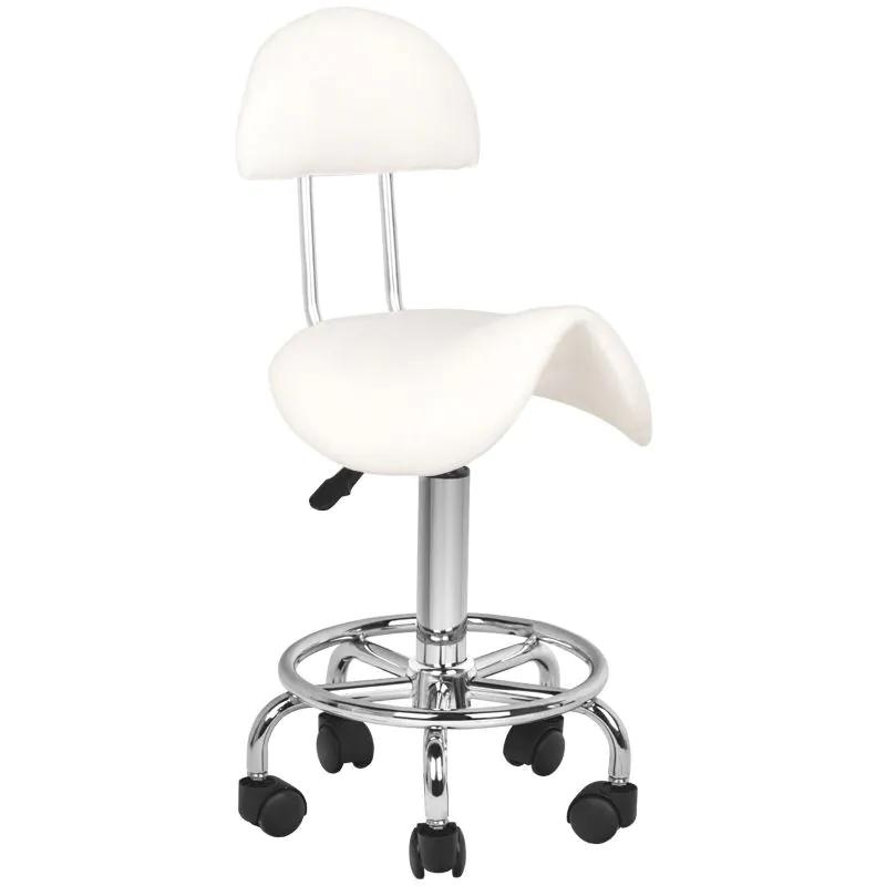 Ergonomisk sadelstol med ryglæn, Model 7112, hvid
