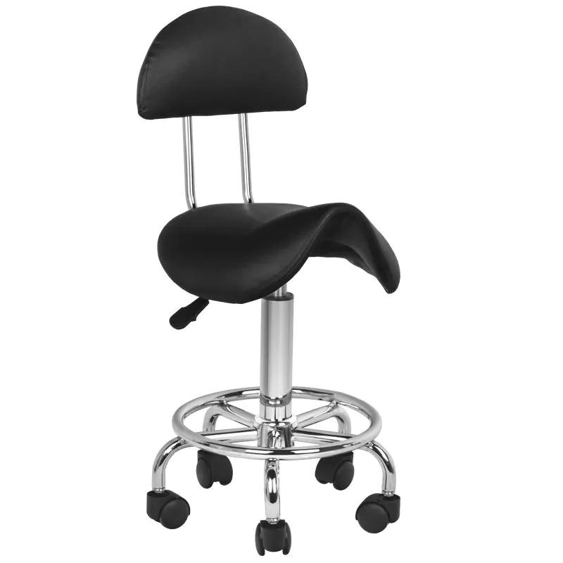 Ergonomisk sadelstol med ryglæn, Model 7112, sort