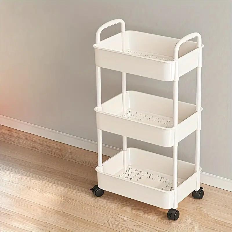 Trolley med 3 hylder, hvid