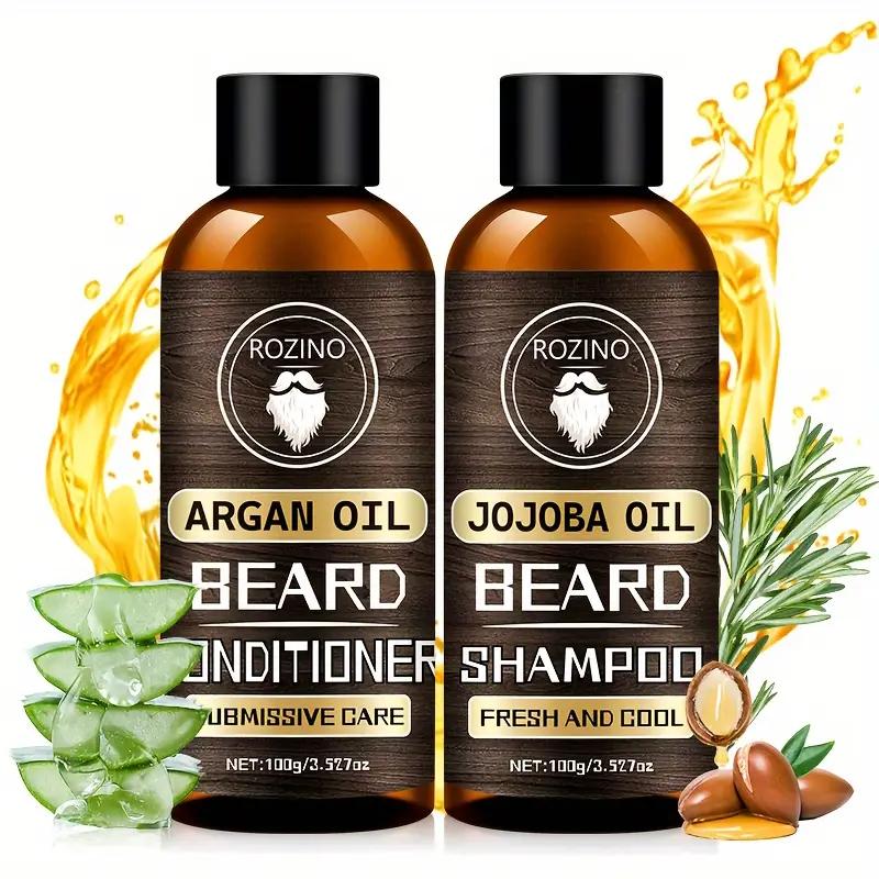 Skægplejesæt, ROZINO Beard Shampoo og Conditioner