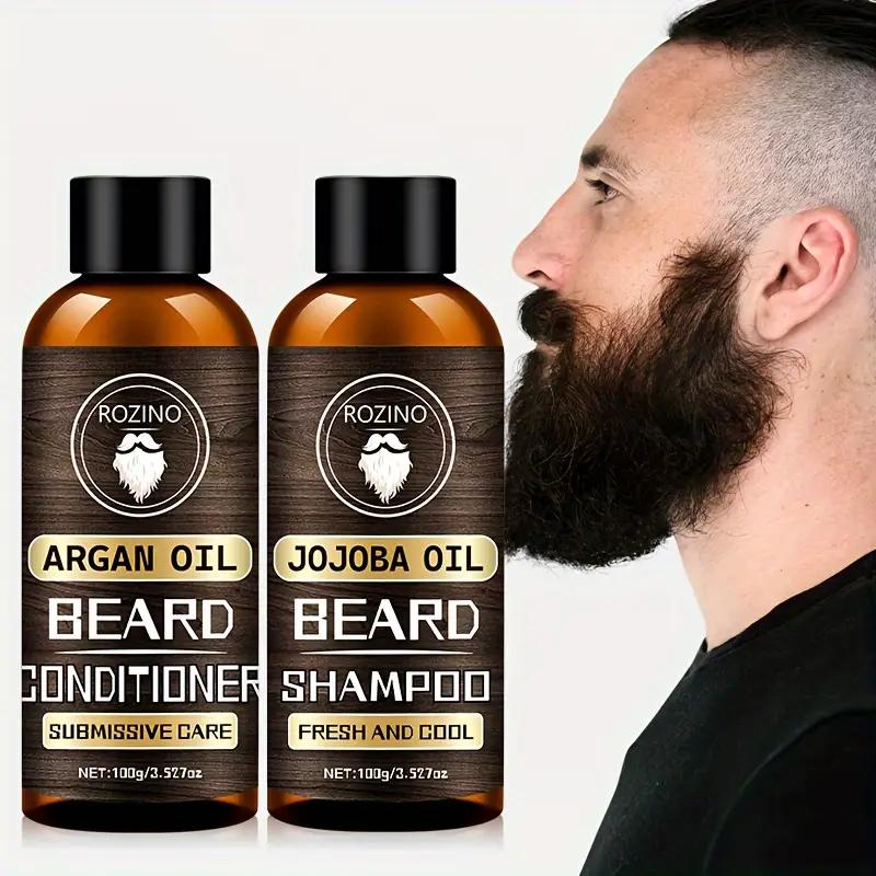 Skægplejesæt, ROZINO Beard Shampoo og Conditioner