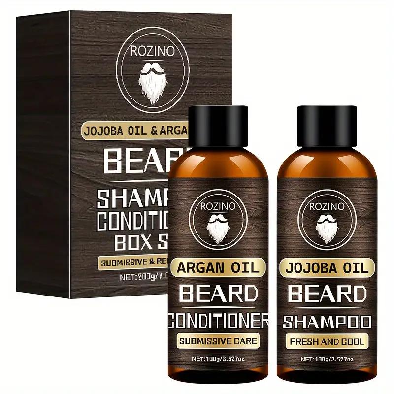 Skægplejesæt, ROZINO Beard Shampoo og Conditioner