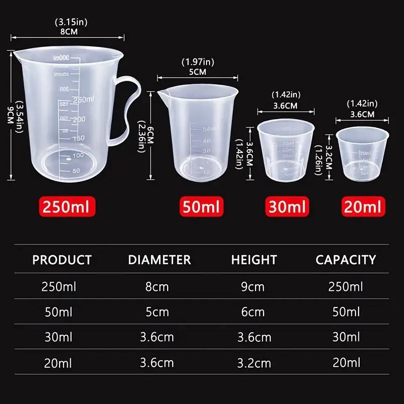 Målebæger sæt, 6 styk fra 20 ml til 1000 ml