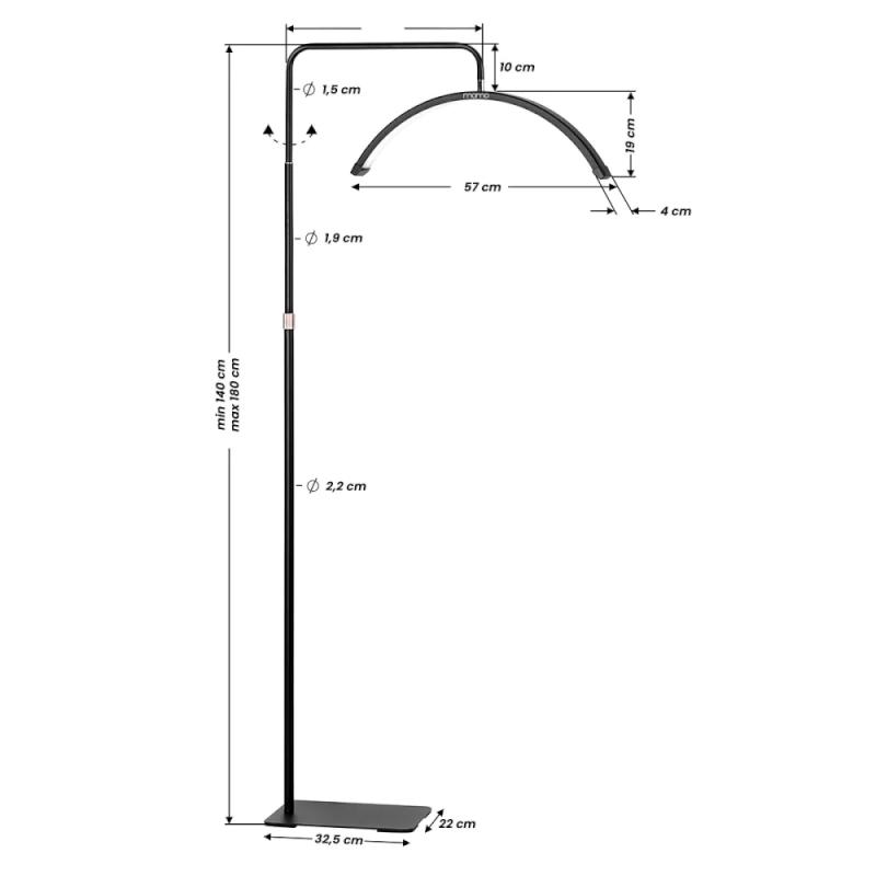 LUNA Half Moon lampe MX06, Sort