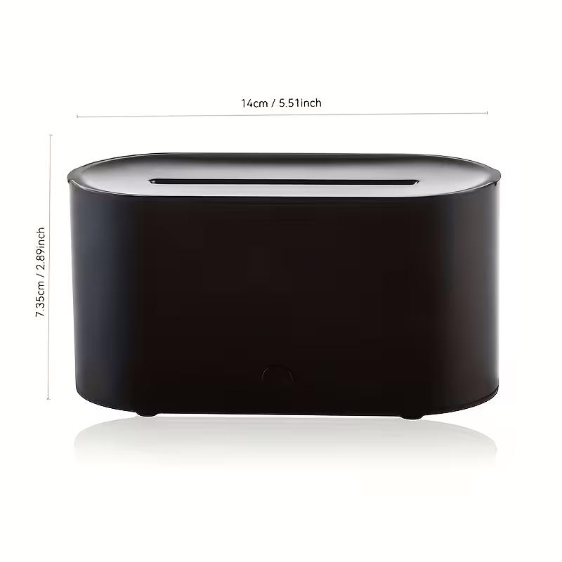 Aroma diffuser med flamme-lys, sort