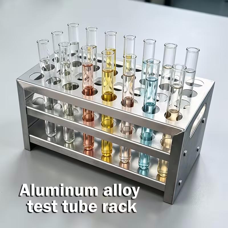 Reagensglas stativ i aluminium, 12 huller
