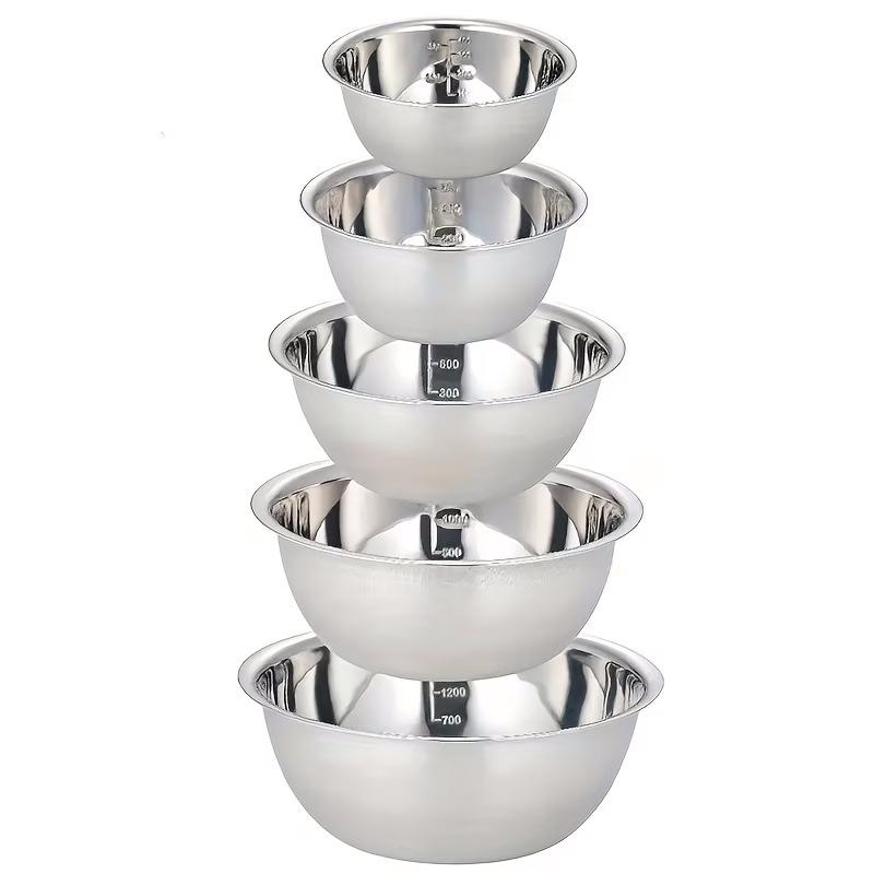 5 rustfrie skåle