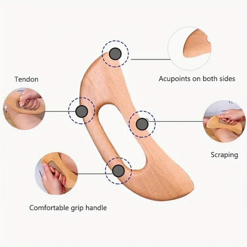 Gua Sha Massageværktøj i træ, Skraber