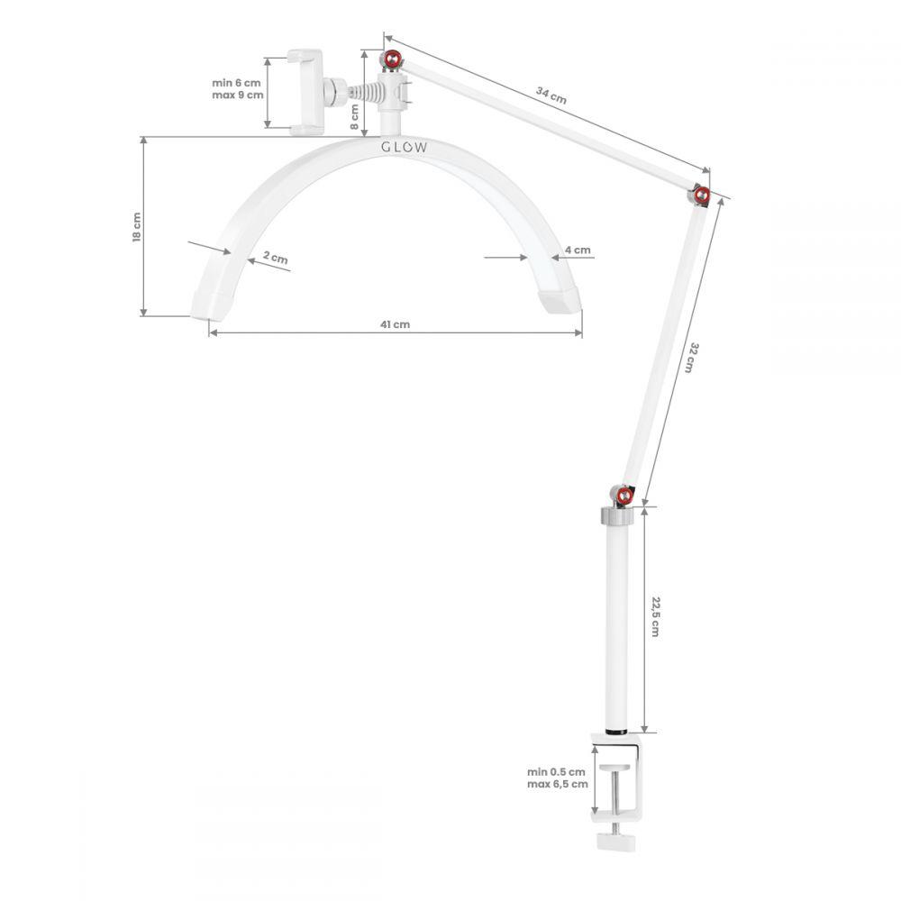 LUNA X3 Half Moon LED-lampe til bord, Hvid