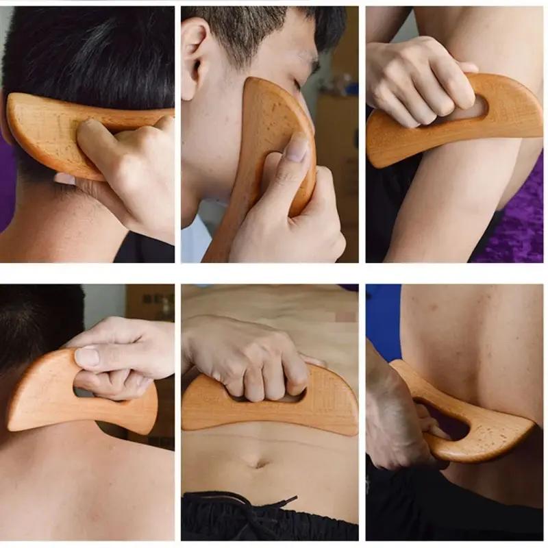 Gua Sha Massageværktøj i træ, Skraber
