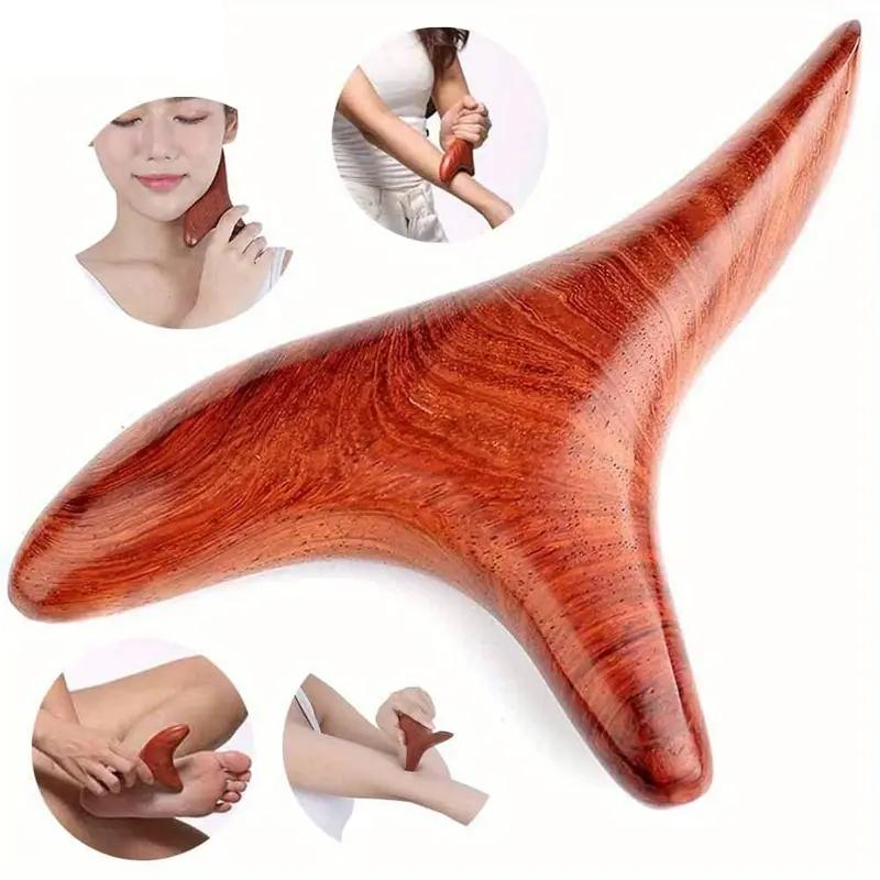 Gua Sha Massageværktøj i træ, Trekant