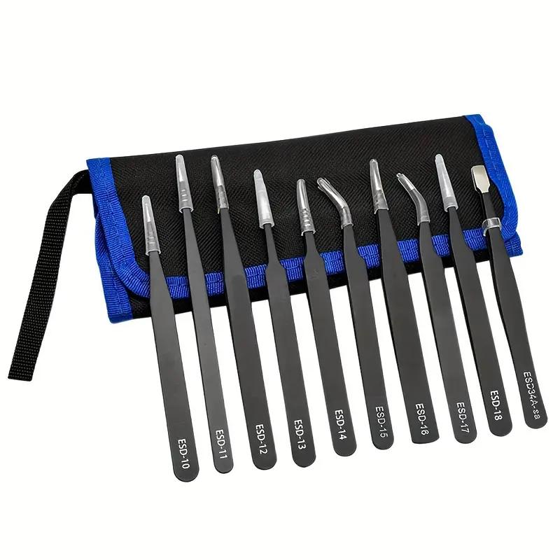 Precision Tweezer sæt med 10 pincetter