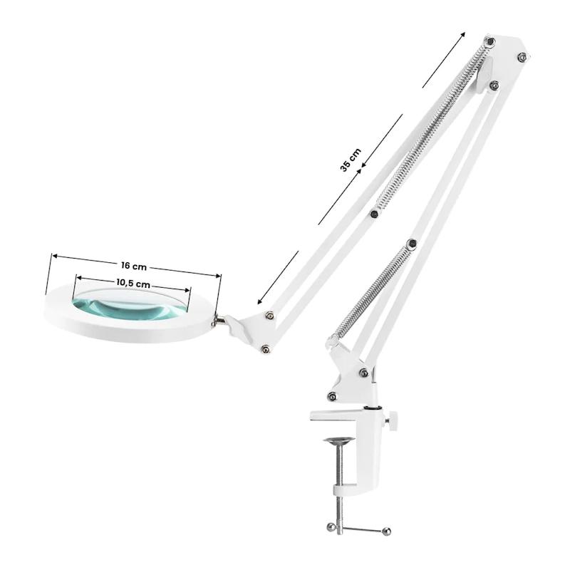 LED Luplampe til bord, 8 diopter, Hvid, LUXLight 308