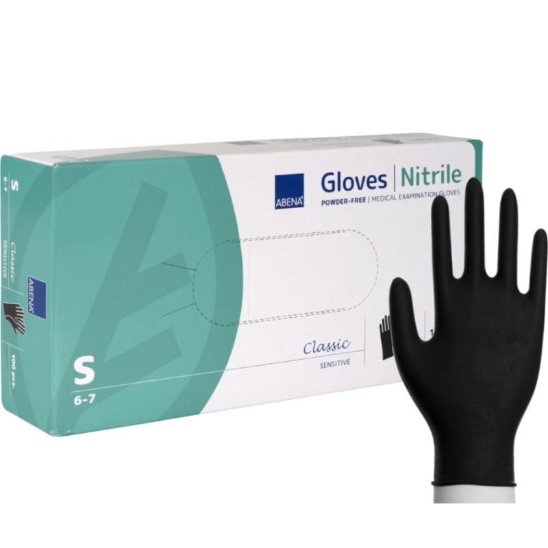 Nitril handsker, Str. S, Sort, 100 stk, Abena Classic Sensitive
