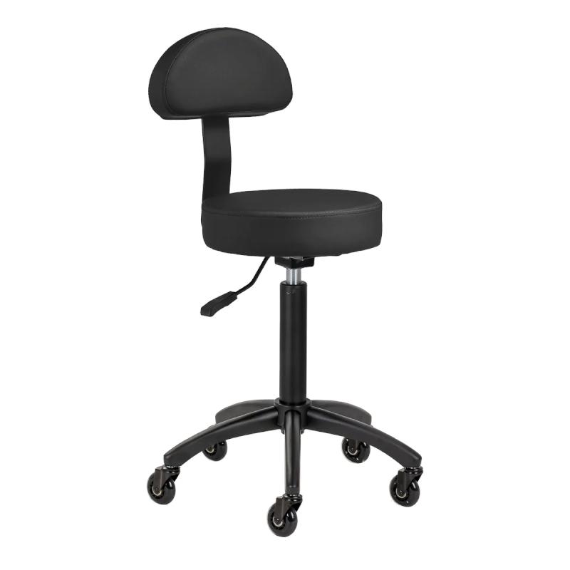 Behandlerstol med ryglæn, Bonito C-915, Sort