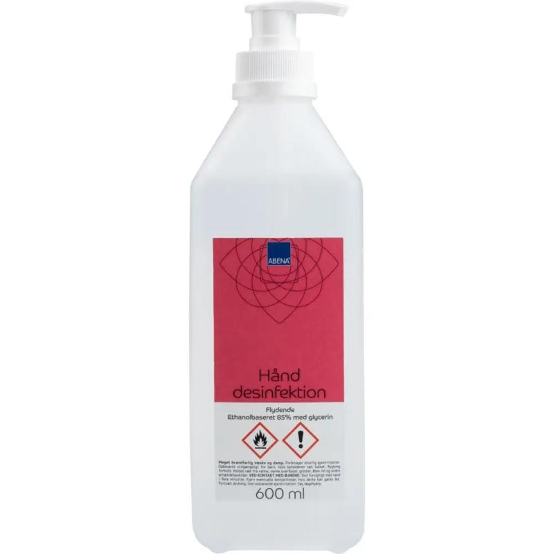 Hånddesinfektion, 85% Ethanol, 600 ml med pumpe