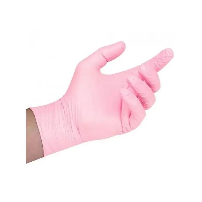 Pink Nitril Handsker størrelse M, Abena Classic Sensitive