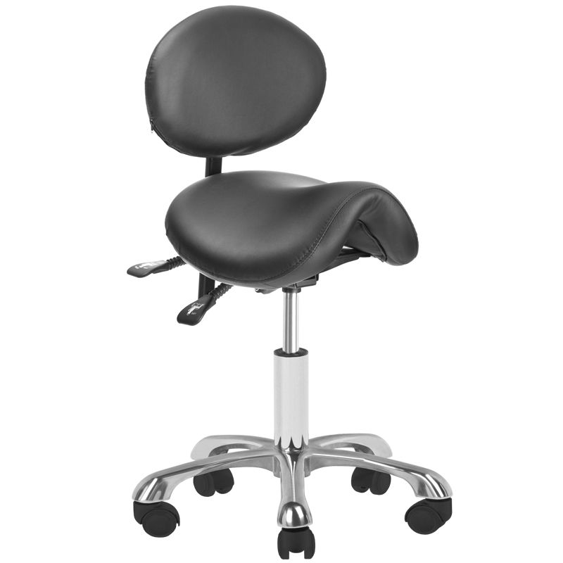 Ergonomisk sadelstol med ryglæn, sort, Bonito 2136