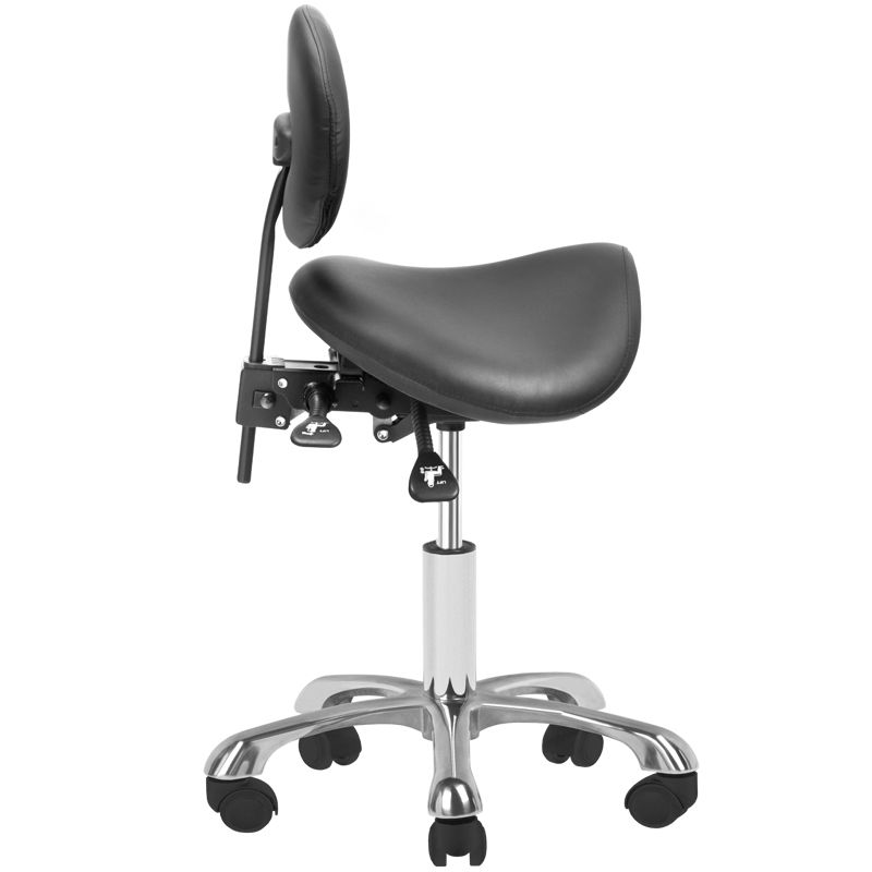 Ergonomisk sadelstol med ryglæn, sort, Bonito 2136