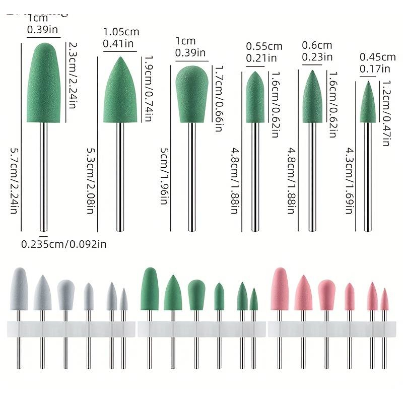 Silikone gummi polerer til finpolering af hud og negle, Grit 220 (medium)